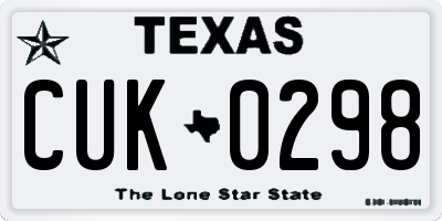 TX license plate CUK0298