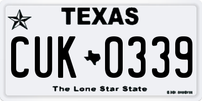 TX license plate CUK0339