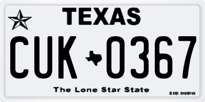 TX license plate CUK0367