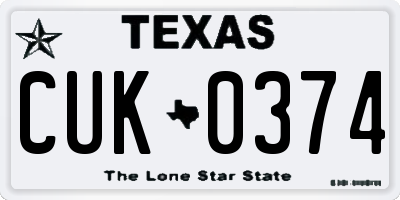 TX license plate CUK0374
