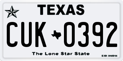 TX license plate CUK0392