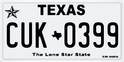 TX license plate CUK0399