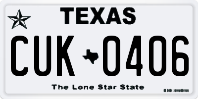 TX license plate CUK0406