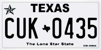 TX license plate CUK0435