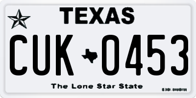 TX license plate CUK0453