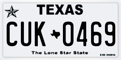 TX license plate CUK0469