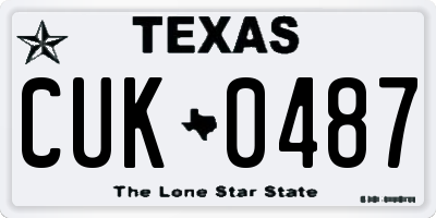 TX license plate CUK0487