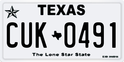 TX license plate CUK0491