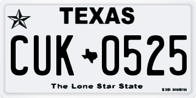 TX license plate CUK0525