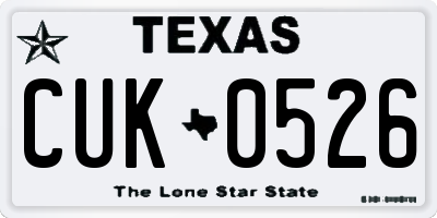 TX license plate CUK0526
