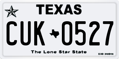 TX license plate CUK0527