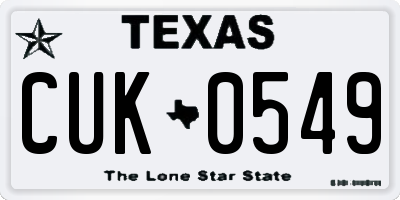 TX license plate CUK0549