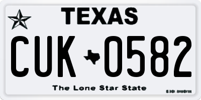 TX license plate CUK0582