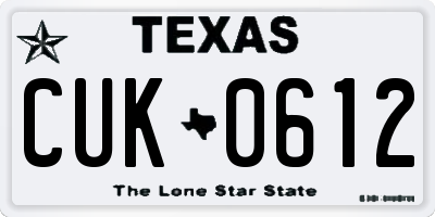 TX license plate CUK0612