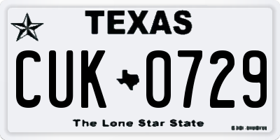 TX license plate CUK0729