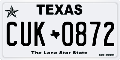 TX license plate CUK0872
