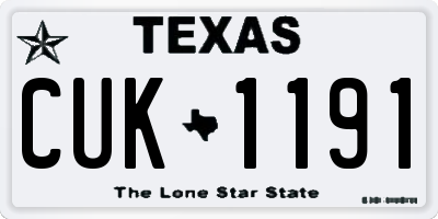 TX license plate CUK1191