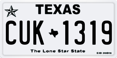 TX license plate CUK1319
