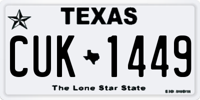 TX license plate CUK1449