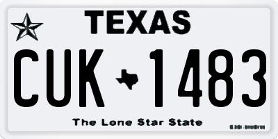 TX license plate CUK1483