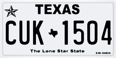 TX license plate CUK1504