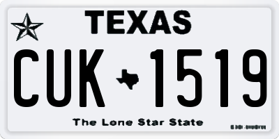 TX license plate CUK1519