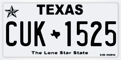 TX license plate CUK1525