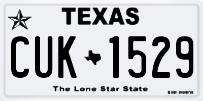 TX license plate CUK1529