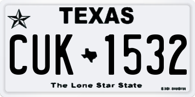 TX license plate CUK1532