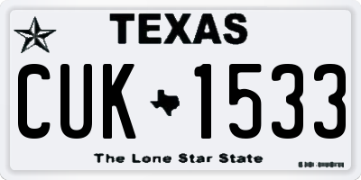 TX license plate CUK1533