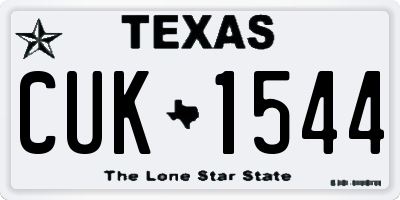 TX license plate CUK1544