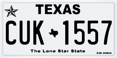 TX license plate CUK1557