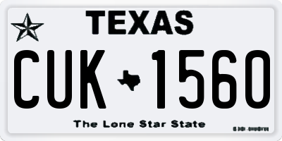 TX license plate CUK1560