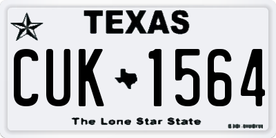 TX license plate CUK1564