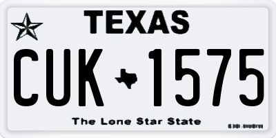 TX license plate CUK1575