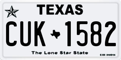TX license plate CUK1582