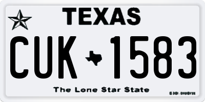 TX license plate CUK1583