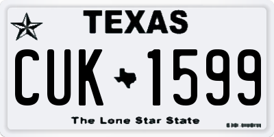 TX license plate CUK1599