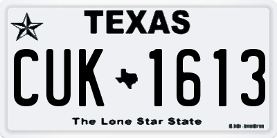 TX license plate CUK1613