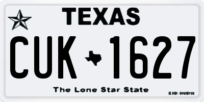 TX license plate CUK1627