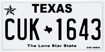 TX license plate CUK1643