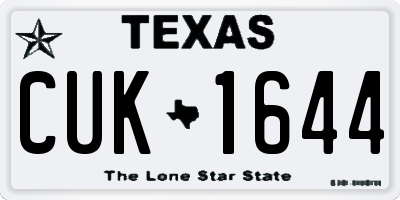 TX license plate CUK1644