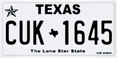 TX license plate CUK1645