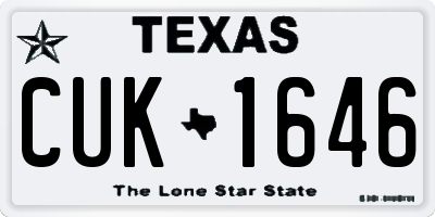 TX license plate CUK1646