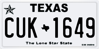 TX license plate CUK1649