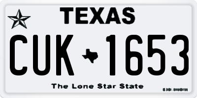 TX license plate CUK1653