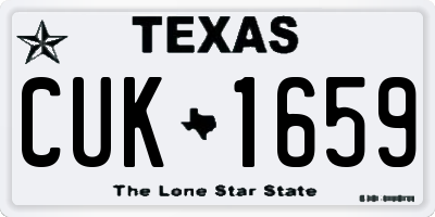TX license plate CUK1659