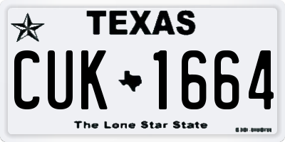 TX license plate CUK1664