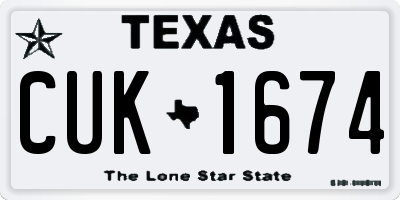 TX license plate CUK1674
