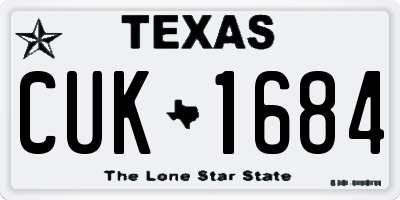 TX license plate CUK1684